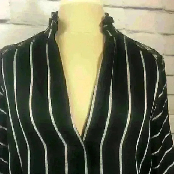 Sandro Paris Black White Striped Linen Mini Dress - Picture 4 of 14